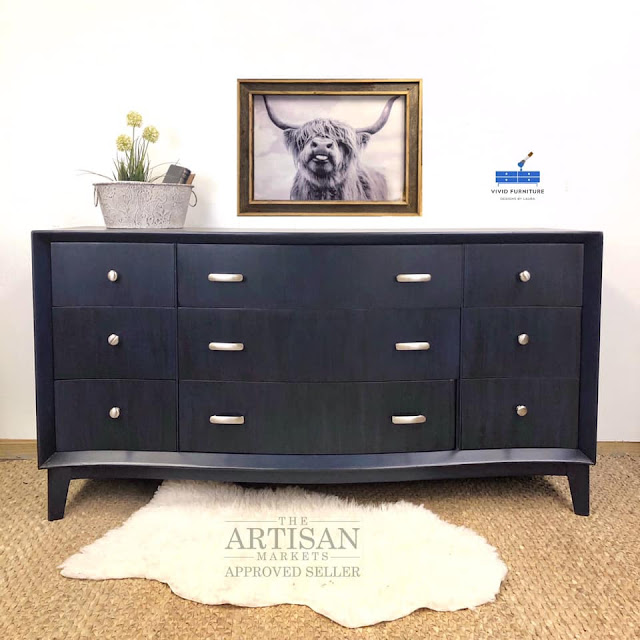 blue sideboard cabinet makeover