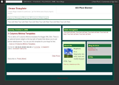 Simple 3 Columns Green