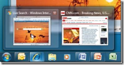 Color Hot-Track, which highlights the program icon on the taskbar, now stays active when browsing Aero Peek thumbnails for the program. This should help remind users which button they picked.  (Source: Microsoft)