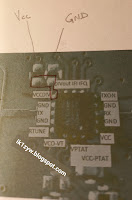 A picture of SRK1101A with added in post-production textual labels of each pin.