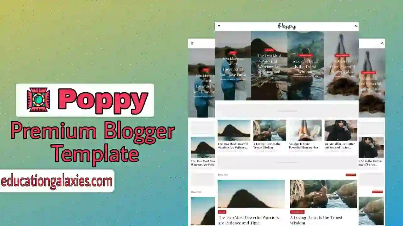 Poppy Premium Blogger Template Free Download Now Latest