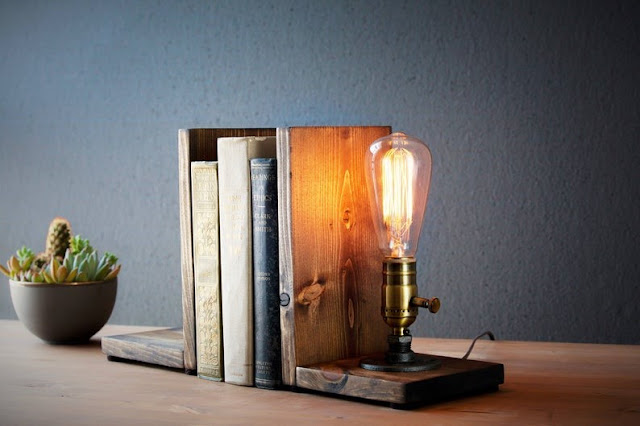 Steampunk Bookend Lamp