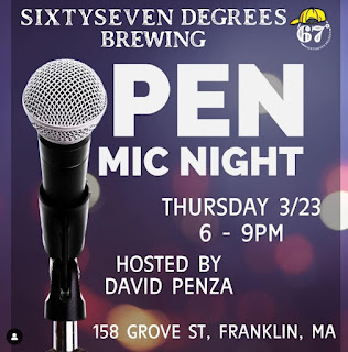 Open mic night at 67 Degrees Brewery - Thursday, March 23 from 6 to 9 PM