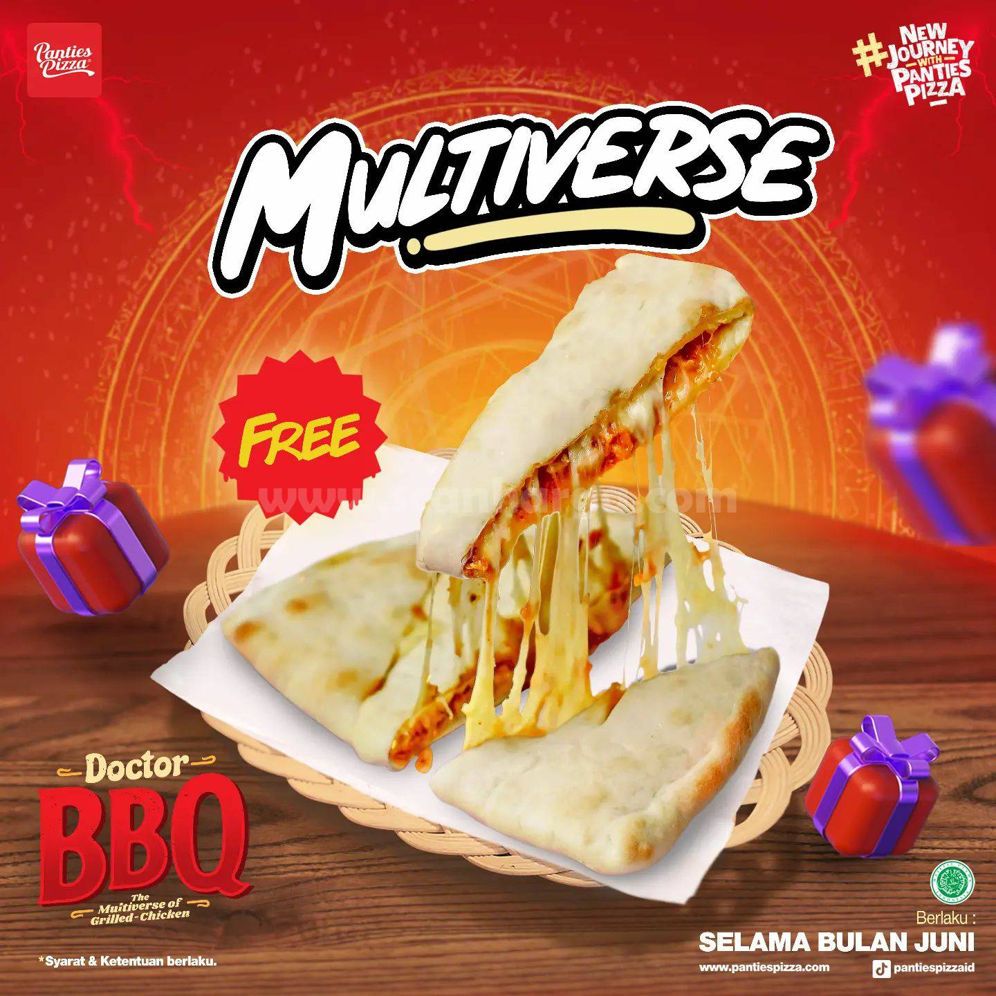 PANTIES PIZZA Promo GRATIS DOCTOR BBQ