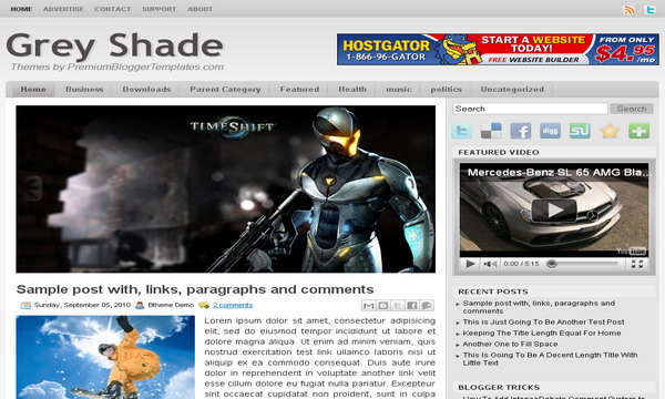 Grey Shade Blogger Template