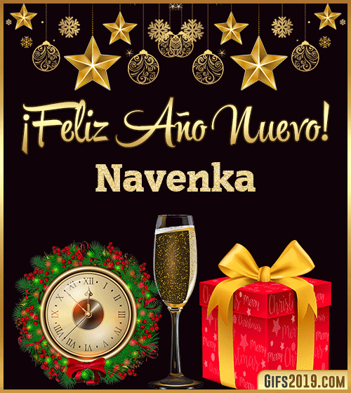 Gif de feliz año nuevo con nombre navenka
