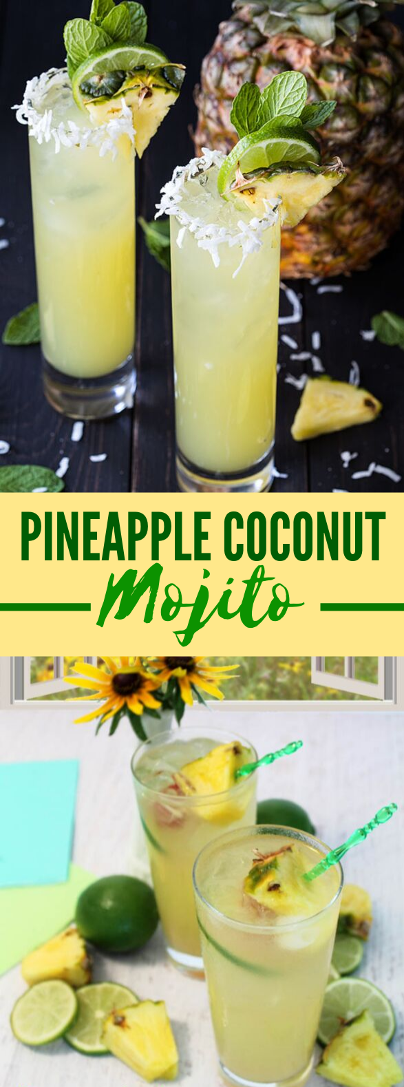 PINEAPPLE COCONUT MOJITO #drinks #american