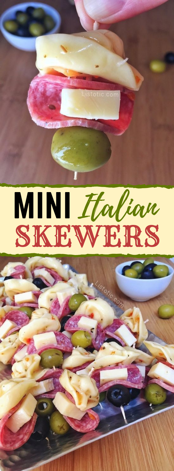 MINI ITALIAN SKEWERS #appetizers #partyrecipe