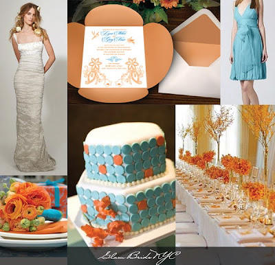 Inspiration Board 6 Orange and Blue Wedding