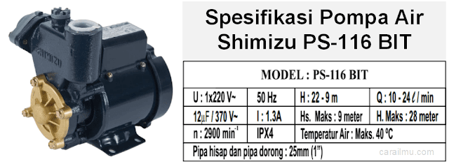 pompa air shimizu 116 bit