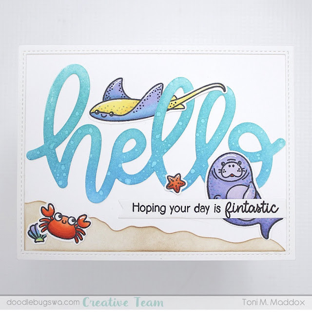 Sunny Studio Stamps: Fintastic Friends Customer Card by Toni M Maddox