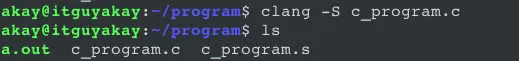 clang option for C programming linux