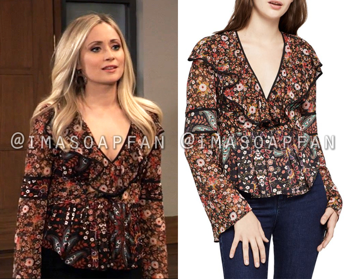 Lulu Spencer Falconeri, Emme Rylan, Ruffled Floral Print Peplum Top, General Hospital, GH