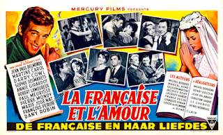 LA FRANÇAISE ET L'AMOUR / DE FRANÇAISE EN HAAR LIEFDES. Cartelera. Bélgica. LA FRANCESA Y EL AMOR. La française et l’amour. 1960. Francia, Italia. Dirección: Michel Boisrond, Christian-Jaque, René Clair, Henri Decoin, Jean Delannoy, Jean-Paul Le Chanois, Henri Verneuil. Reparto: Darry Cowl, Noël Roquevert, Paulette Dubost, Sophie Desmarets, Pierre Mondy, Jean Desailly, Valérie Lagrange, Marie-José Nat, Claude Rich, Yves Robert, Jacques Marin, Dany Robin, Paul Meurisse, Jean-Paul Belmondo, Alice Kessler, Ellen Kessler, Annie Girardot, François Périer, Francis Blanche, Jean Poiret, Michel Serrault, Martine Carol, Silvia Monfort, Robert Lamoureux.