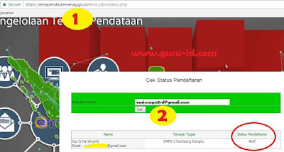 gambar cek status pendaftaran emis pendis 2017