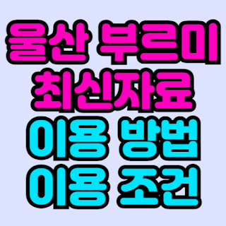 울산 부르미 신청 대상, 이용 방법, 후기