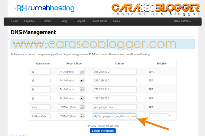 Cara merubah domain .blogspot menjadi .com (rumahhosting.com) - 7