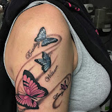 Upper Arm Butterfly Tattoos