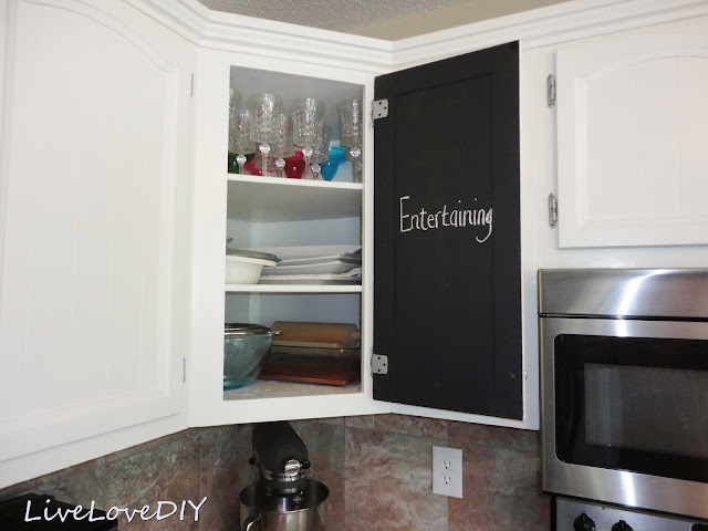 DIY Chalkboard Paint Kitchen Cabinets! Tons of great budget ideas to add character to a kitchen in this post!