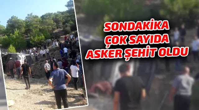 Askerleri taşıyan otobüs devrildi: 4 şehit, 10 yaralı