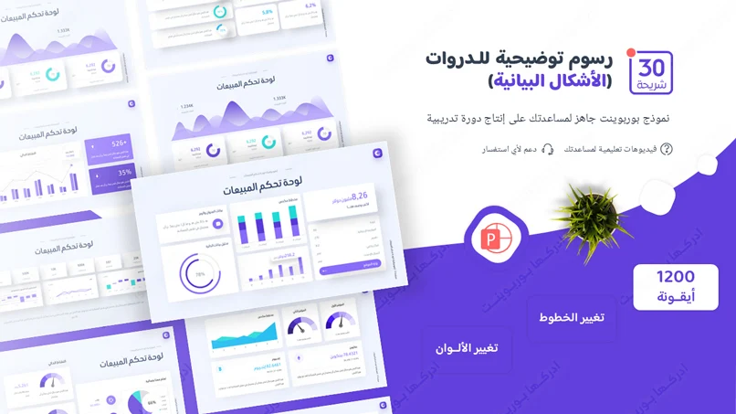 شرائح بوربوينت داشبورد لوحة تحكم احترافية