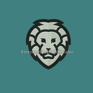 Lion Head Applique Embroidery Design 