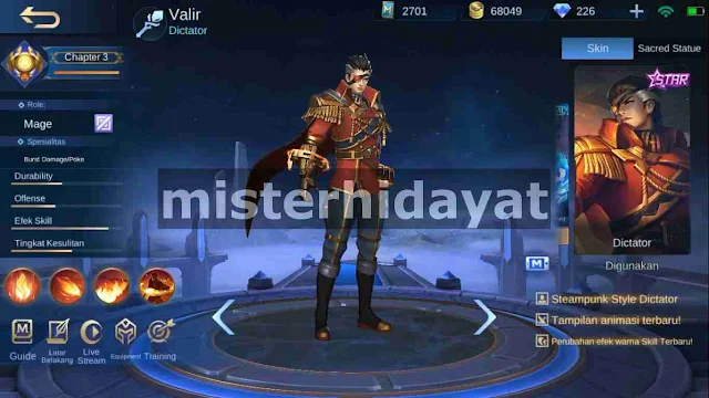 Script Skin Starlight Valir Mobile Legends Full Efek Gratis