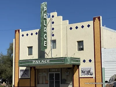 Palace theater building in Marfa in West Texas