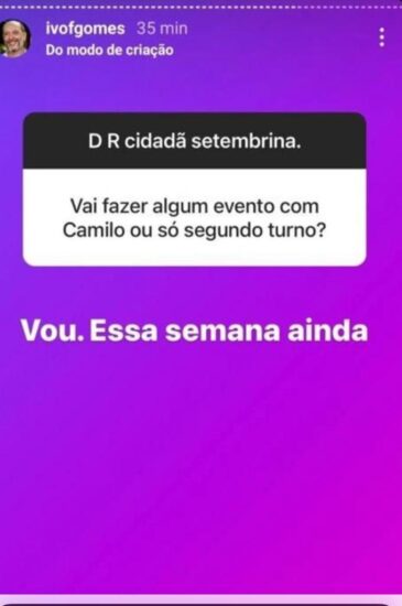 IVO GOMES GARANTE FAZER EVENTO COOM CAMILO DURANTE ESSA SEMANA  