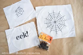 spider web embroidery and spider buttons