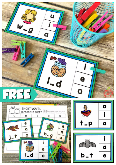 Free short vowel CVC phonics activity