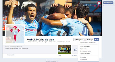 Imitación falsa del Facebook oficial del Celta