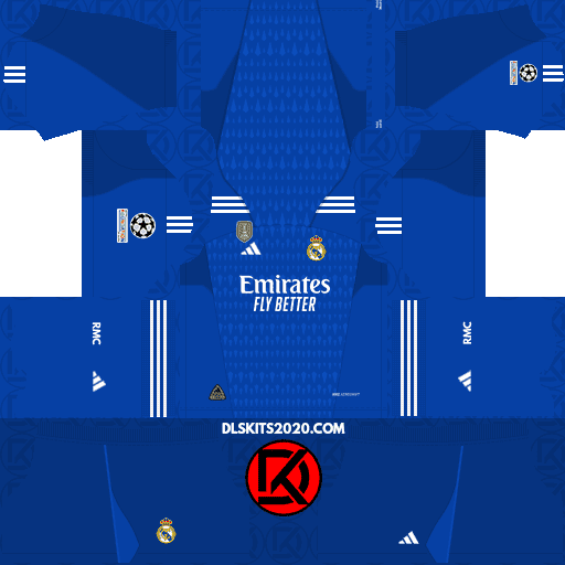 Real Madrid CF DLS Kits 2023-2024 Released Adidas In Champions League - DLS 2019 Kits (Goalkeeper Away)