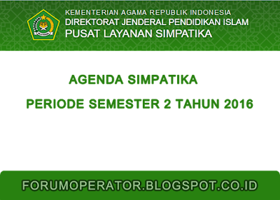 Agenda Simpatika Periode Semester 2 Tahun 2016