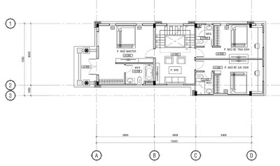 Mặt bằng biệt thự 2 tầng tại Nam Định - Tầng 2