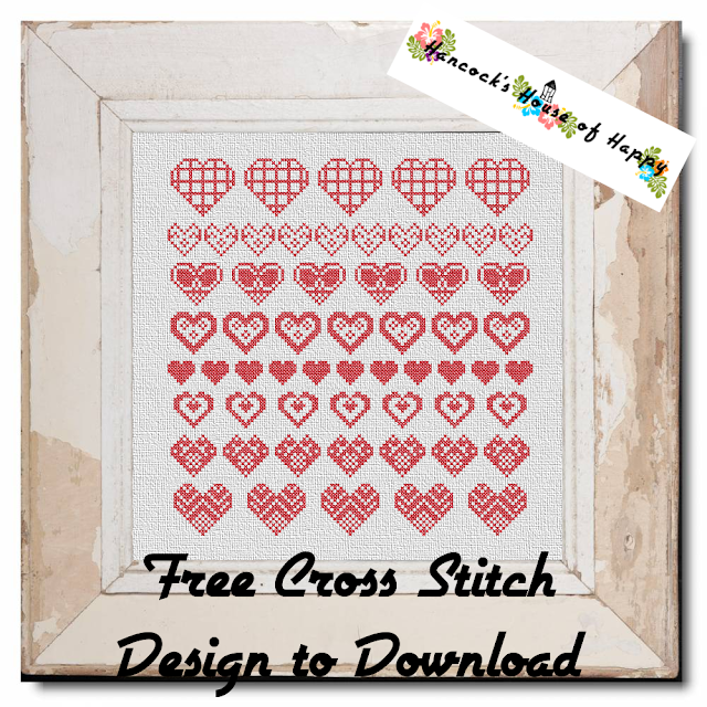 Hancock S House Of Happy Last Minute Minis Free Heart Cross Stitch Sampler Pattern To Download