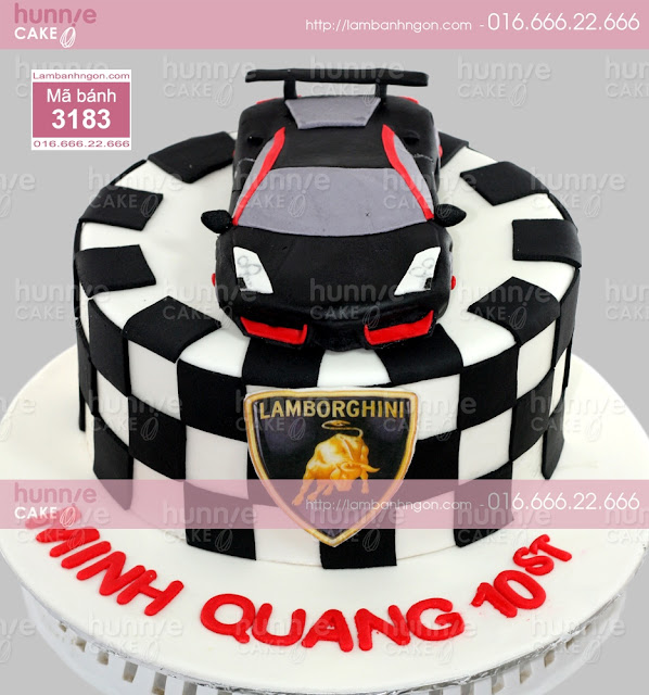 Bánh gato sinh nhật đẹp hình ô tô siêu hạng Lamborghini
