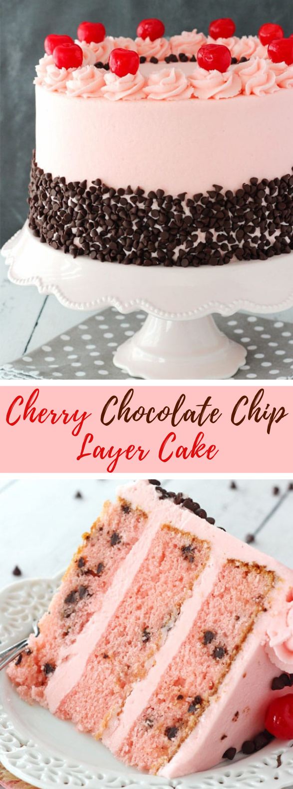 CHERRY CHOCOLATE CHIP CAKE #chocolatecake #cakerecipe