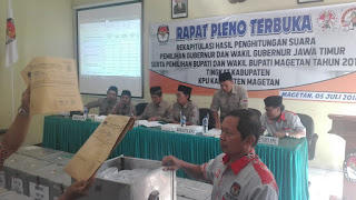 KPU Magetan Gelar Rekapitulasi Suara Pilbup Dan Pilgub