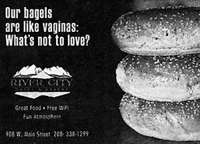 funny news ad for river city bagels claim they are like vaginas very odd