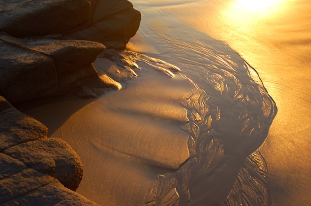 Into the Sea of Mooloolaba in sunset