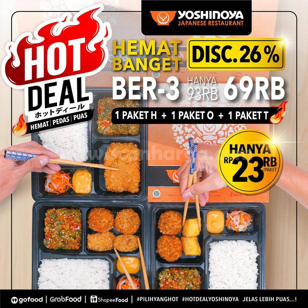 YOSHINOYA Promo HOT DEAL ! Paket Makan Bertiga hanya 69RB HEMAT BANGET