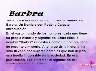 significado del nombre Barbra