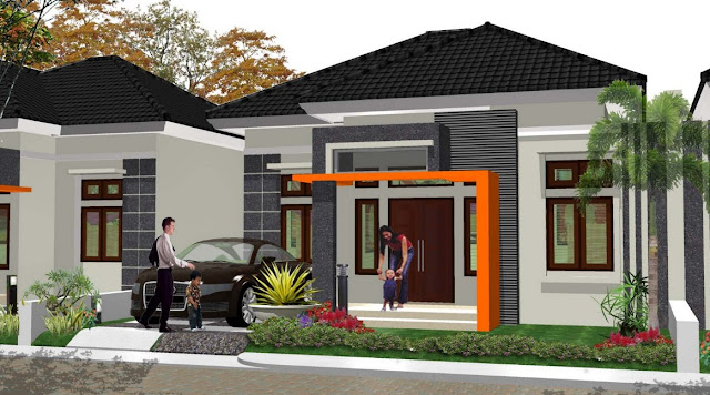 tampak depan rumah minimalis 1 lantai