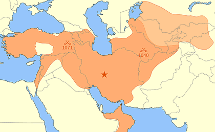 Seljuk empire map right after the death of Sultan Malik Shah I