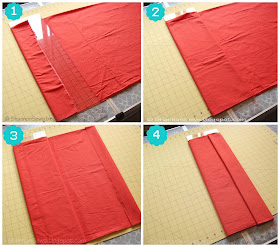 how to fold fabric neatly using a plastic sewing ruler