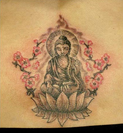 Most buddhist tattoos represent a very peaceful and tranquil environment