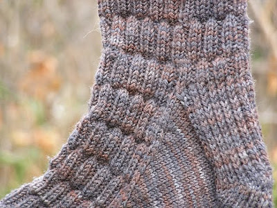 close up of the heel area of a sock