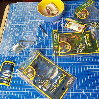 National Geographic Mini Dig Kits being used by children mess on table