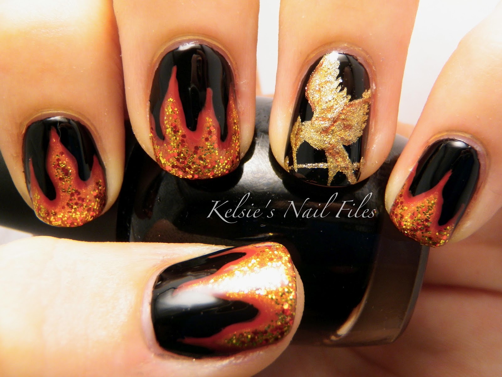 Mocking Jay is Nail Lacquer by Aldo Stay Gold Eldorado and Gosh Rusty